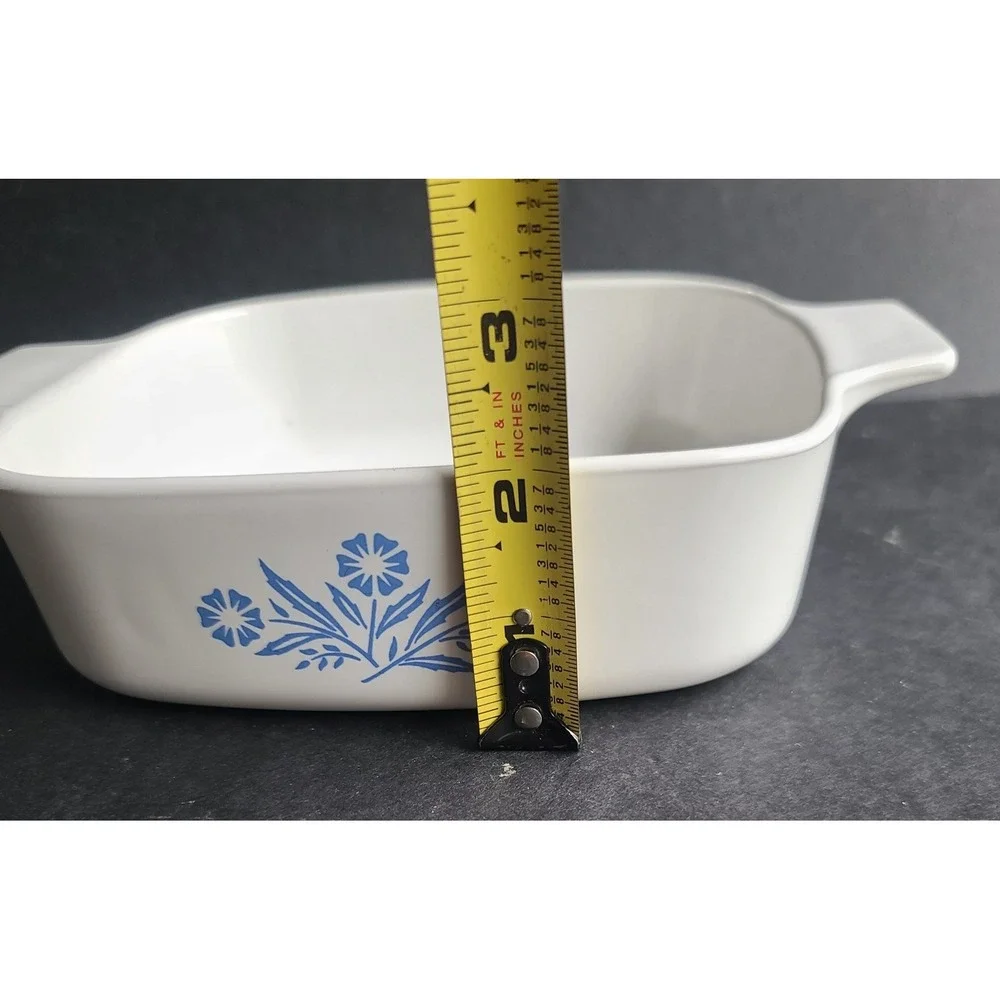 Corning Ware Blue Cornflower 1 Liter Casserole Dish Vintage 1970'S NO LID‎